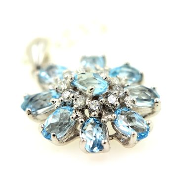 PENDENTIF TOPAZE BLEU