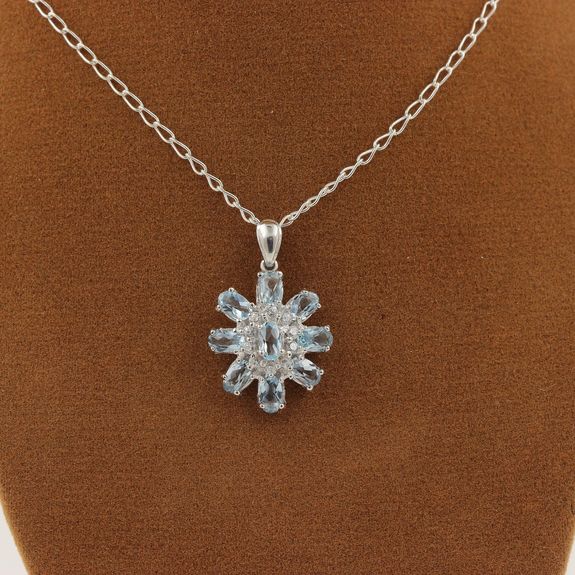 PENDENTIF TOPAZE BLEU