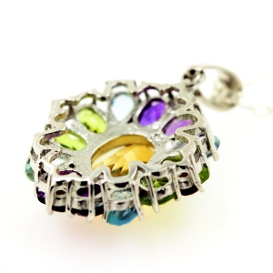 PENDENTIF PERIDOT AMETHYSTE CITRINE GRENAT TOPAZE
