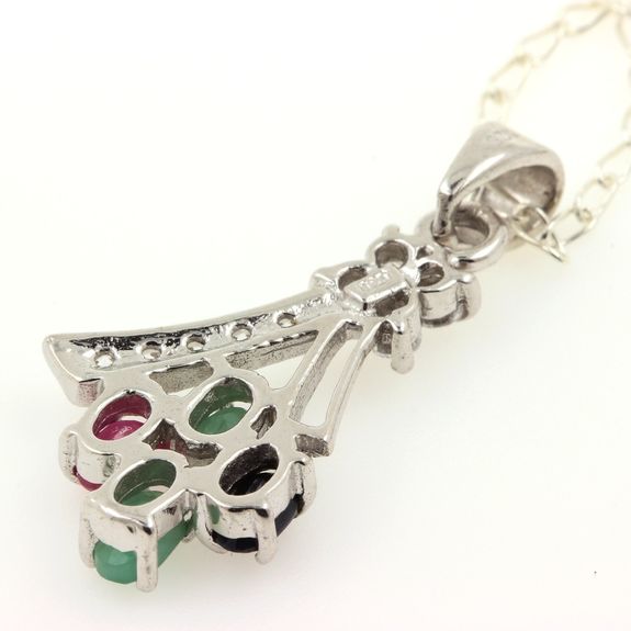 EMERALD RUBY SAPPHIRE PENDANT