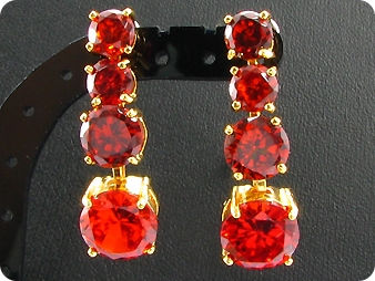 70x10~6mm Red Ruby Necklace Earrings Set