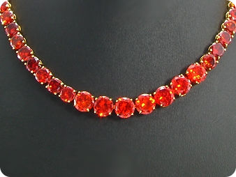 70x10~6mm Red Ruby Necklace Earrings Set