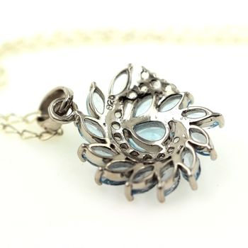 PENDENTIF TOPAZE BLEU & TOPAZE BLANCHE