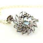 PENDENTIF TOPAZE BLEU & TOPAZE BLANCHE