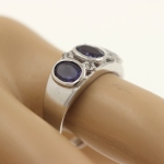 BAGUE IOLITE & TOPAZE BLANCHE