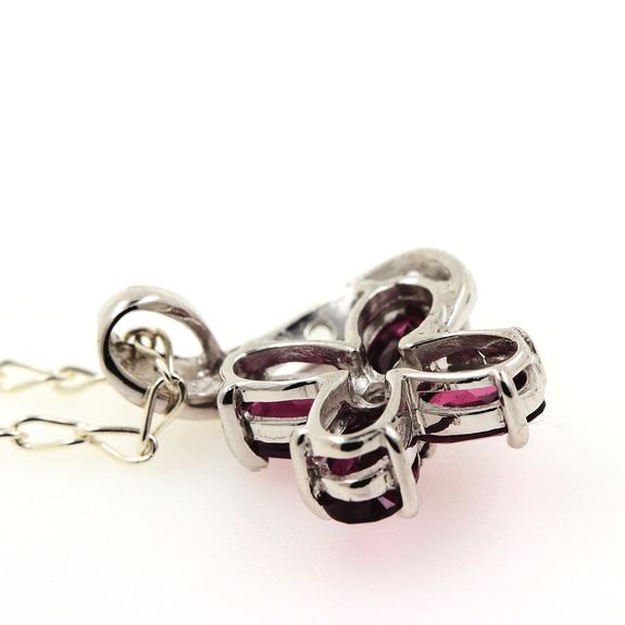 RHODOLITE GARNET & WHITE TOPAZ PENDANT