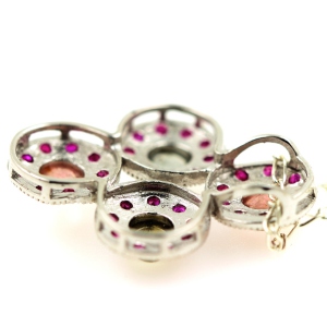 PENDENTIF TOURMALINE MULTICOLORES & RUBIS