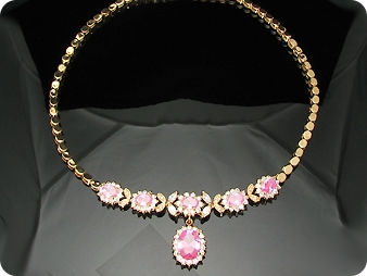 6x14-8mm Pink Sapphire Necklace