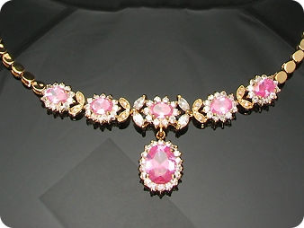 6x14-8mm Pink Sapphire Necklace