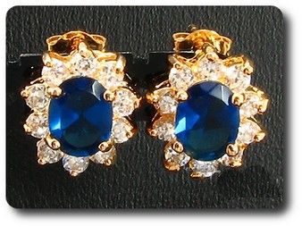 6x14-8mm Blue Sapphire Necklace + Earrings