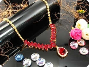 18x20-15mm Red Ruby Necklace