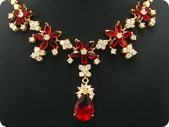 26x6-18mm Red Ruby Necklace