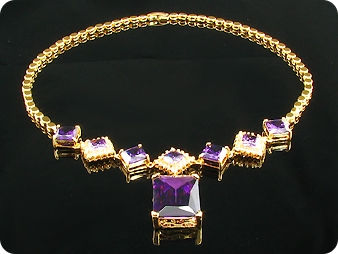 8x28-10mm Amethyst Necklace