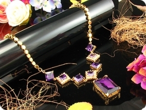 8x28-10mm Amethyst Necklace