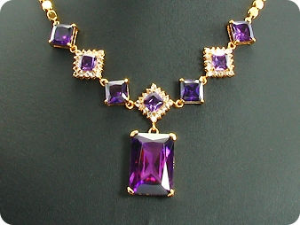 8x28-10mm Amethyst Necklace