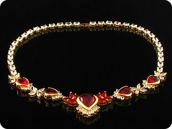 13x20-8mm Red Ruby Necklace