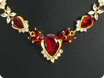 13x20-8mm Red Ruby Necklace