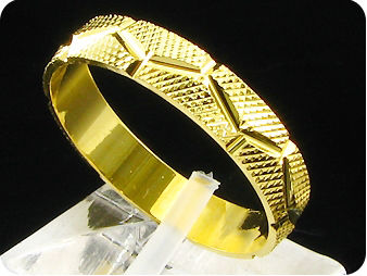 Yellow Gold Engraving Pattern  Ring