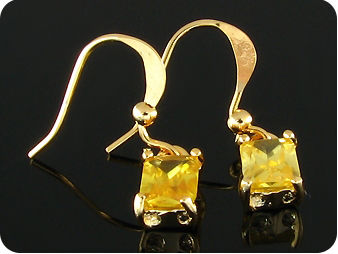 2x8mm Yellow Topaz Earrings