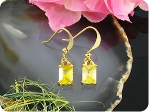 2x8mm Yellow Topaz Earrings