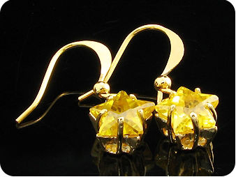 2x8mm Yellow Topaz Earrings