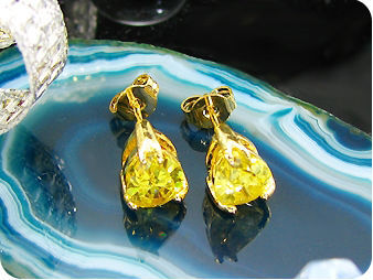 2x8mm Yellow Topaz Earrings