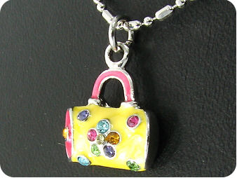 11x2mm Multicolour Topaz Handbag Pendant