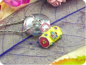 11x2mm Multicolour Topaz Handbag Pendant