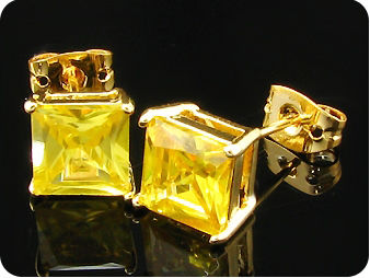 2x7mm Yellow Topaz Earrings