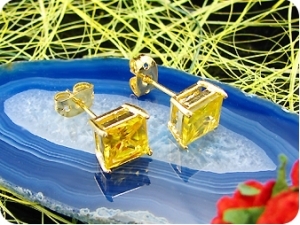 2x7mm Yellow Topaz Earrings