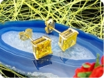2x7mm Yellow Topaz Earrings