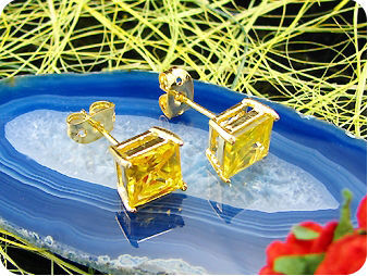 2x7mm Yellow Topaz Earrings