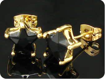 2x8mm Black Sapphire Earrings