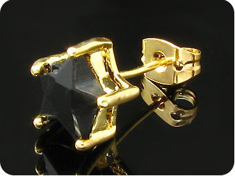 2x8mm Black Sapphire Earrings