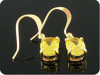 2x8mm Yellow Topaz Earrings