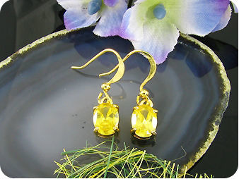 2x8mm Yellow Topaz Earrings
