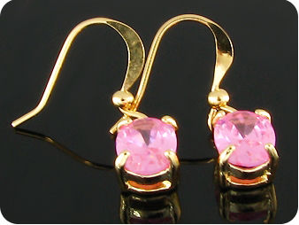 2x8mm Pink Sapphire Earrings