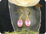 2x8mm Pink Sapphire Earrings