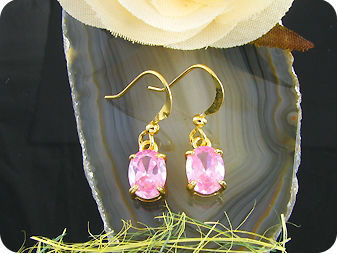 2x8mm Pink Sapphire Earrings