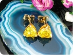2x7mm Yellow Topaz Earrings