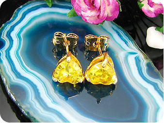 2x7mm Yellow Topaz Earrings