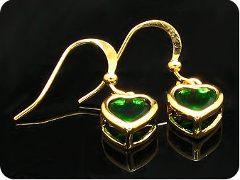 Boucles d'oreille Emeraude de synthèse