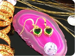 Boucles d'oreille Emeraude de synthèse