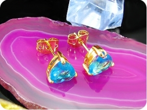 2x7mm Blue Sapphires Earrings