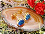 2x7mm Blue Sapphire Earrings