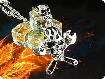 Stylish Garage Skull Style Stainless Steel Men Pendant