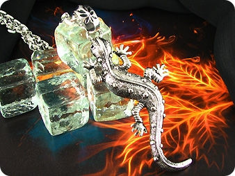 Legendary Flame Lizard Stainless Steel Men Pendant
