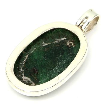 Pendentif Agate moss verte