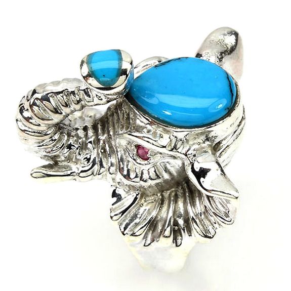 Turquoise & Ruby RING