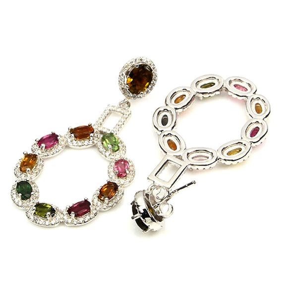 Boucles d'oreille Tourmaline multicolore